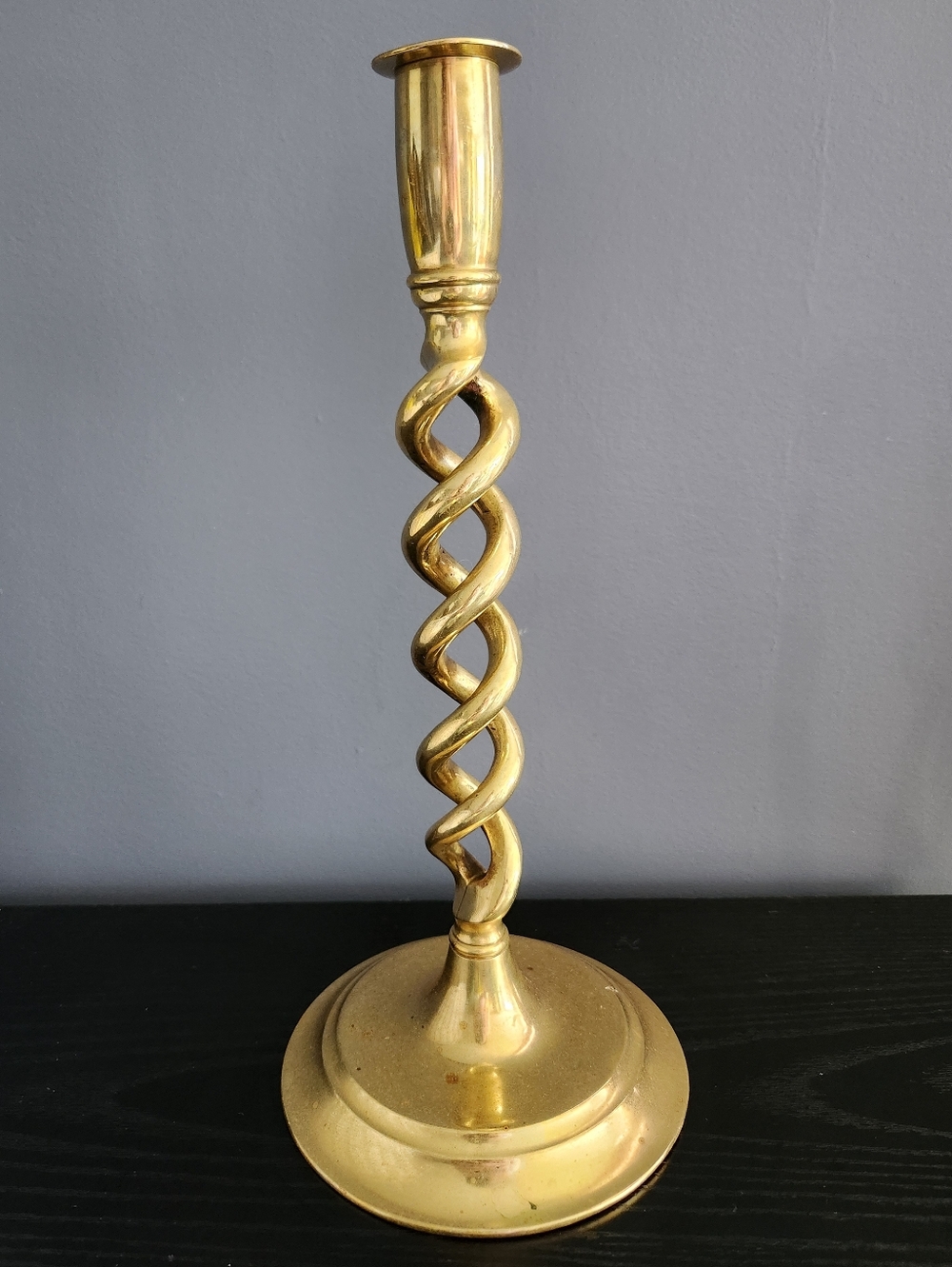 Large Solid Brass Candle Stick Holder